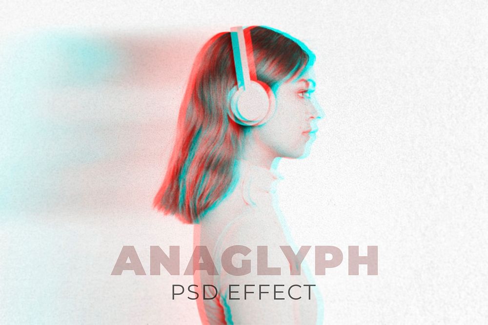 Anaglyph PSD effect photoshop add-on