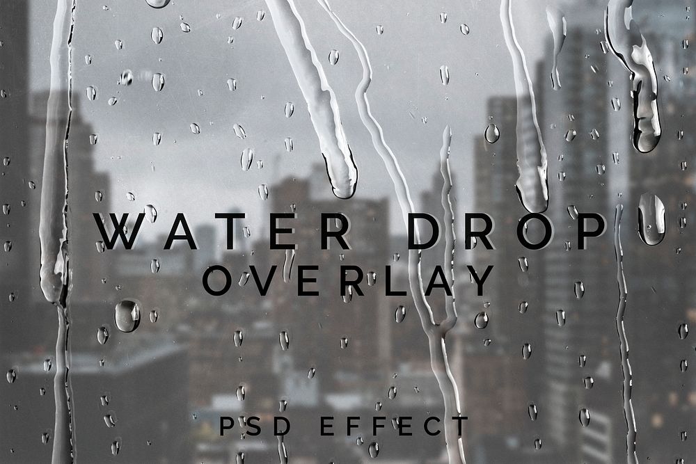 Water drops overlay PSD effect photoshop add-on