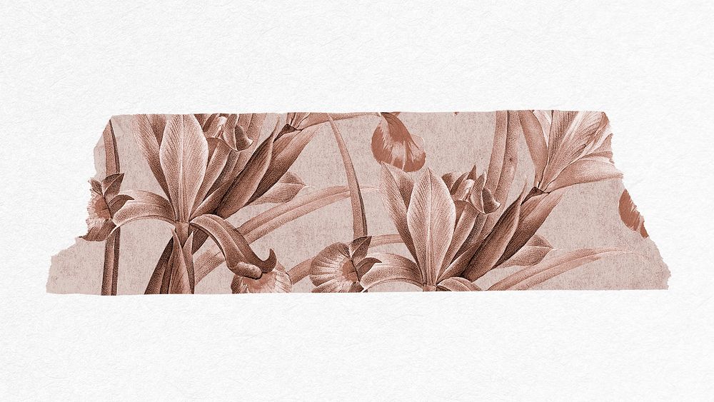 Flower collage psd washi tape, DIY decorative scrapbooking
