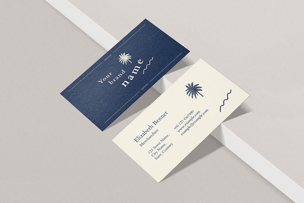 Cool business card mockups, editable design psd