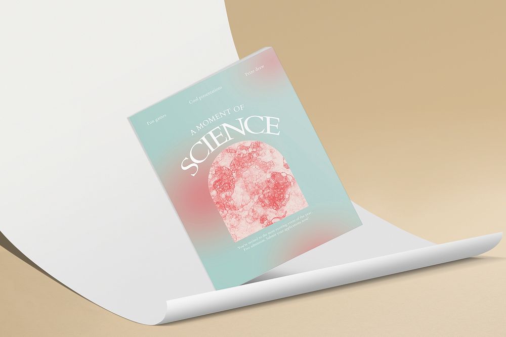 Science book cover mockup psd, editable design