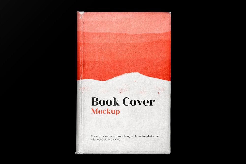 Book cover mockup psd, editable design