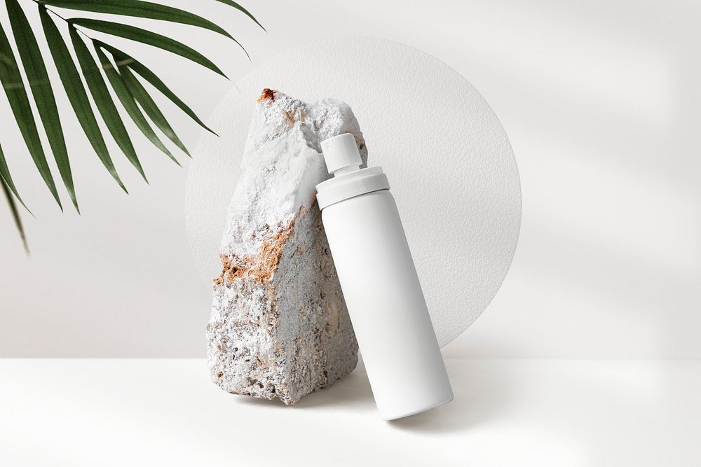 Facial spray bottle, organic beauty product in aesthetic design