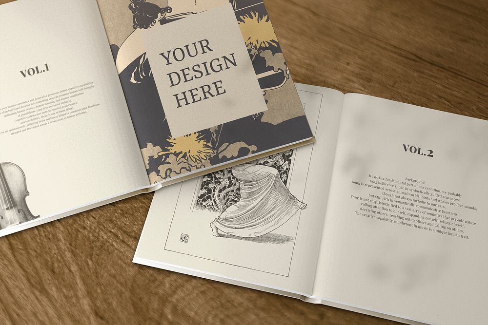 Aesthetic book mockup psd, editable design 