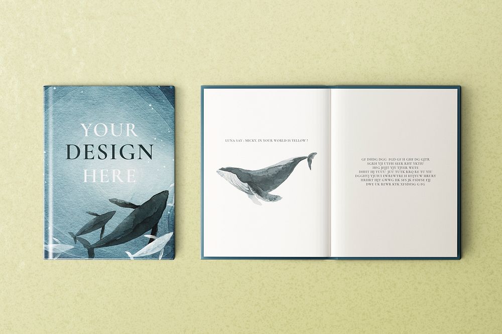 Aesthetic book mockup psd, editable design 