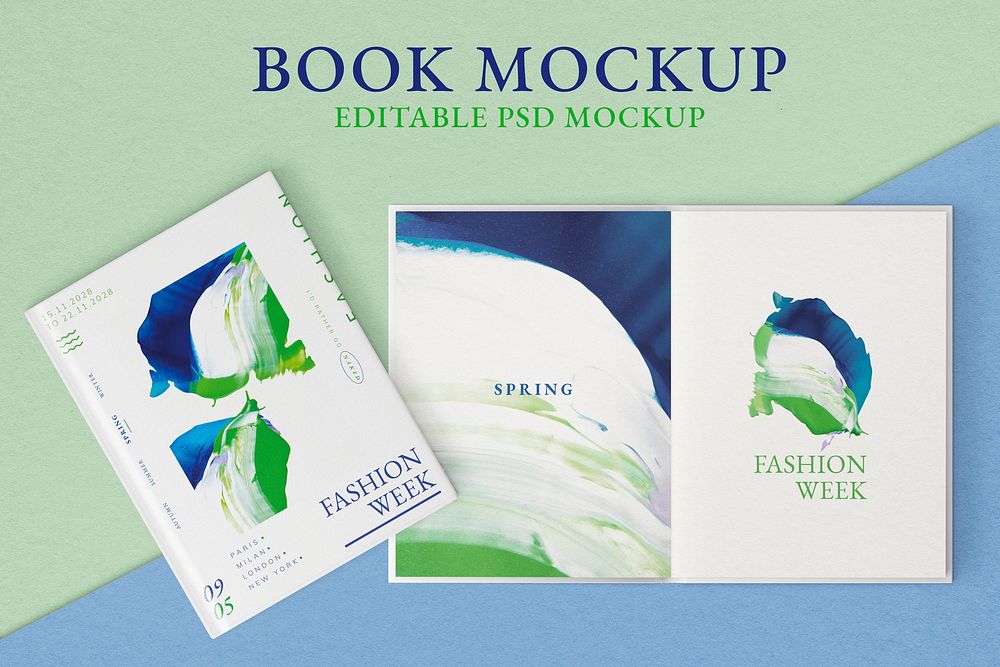 Book mockups psd, editable color changeable design