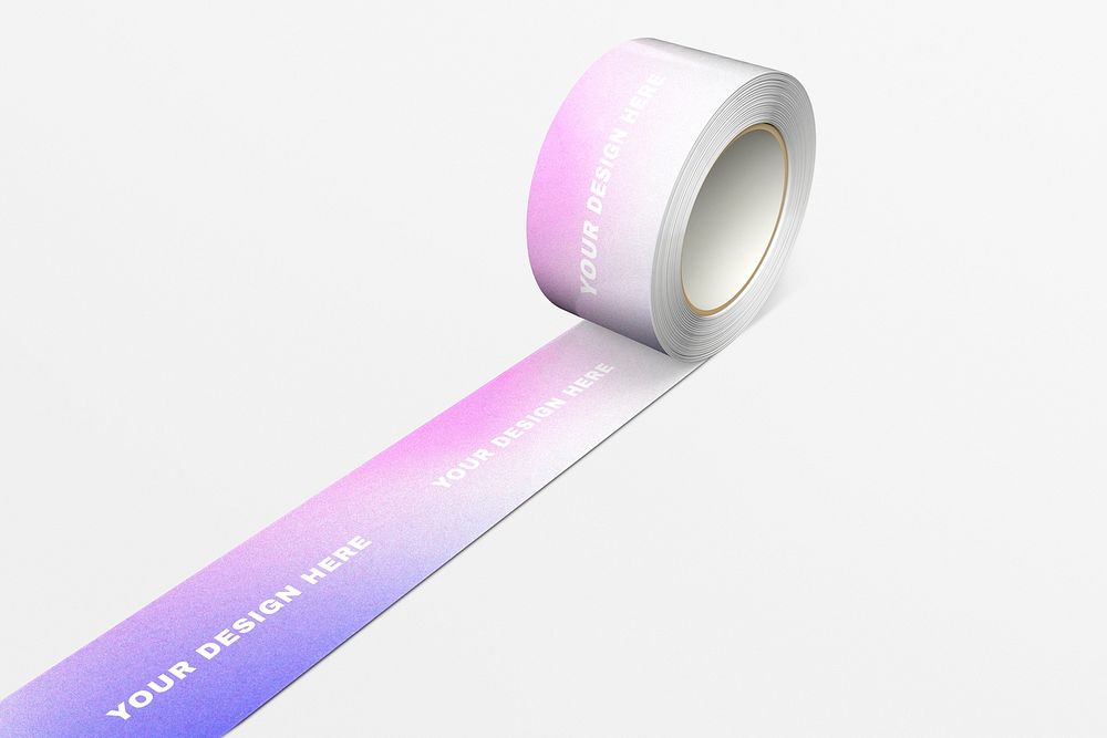 Gradient washi tape mockup psd, editable design