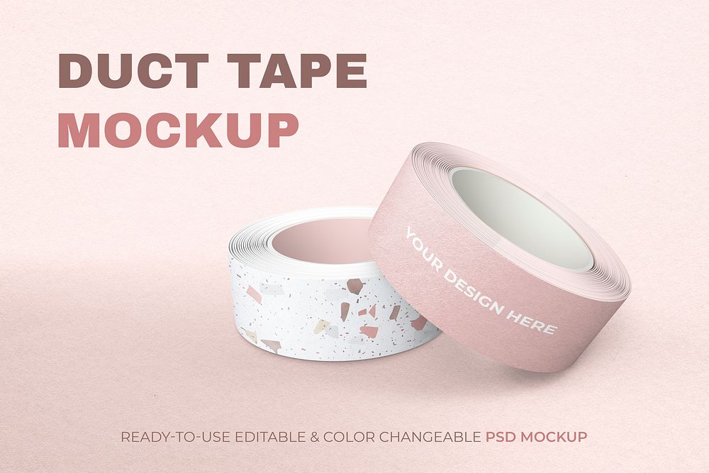 Patterned duct tape mockup psd, editable design 