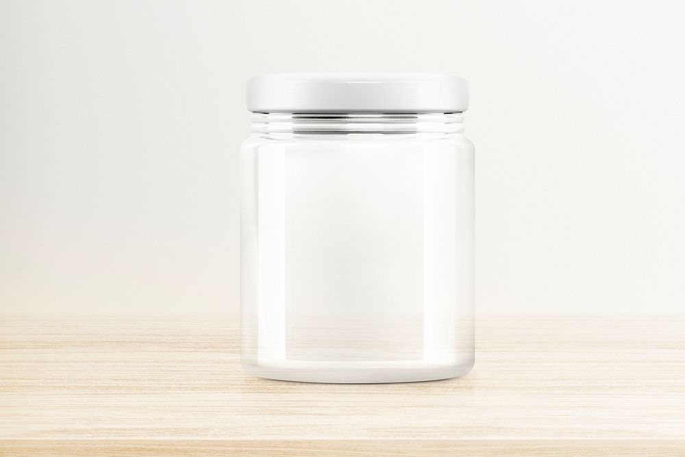 Empty glass jar, food product packaging with design space