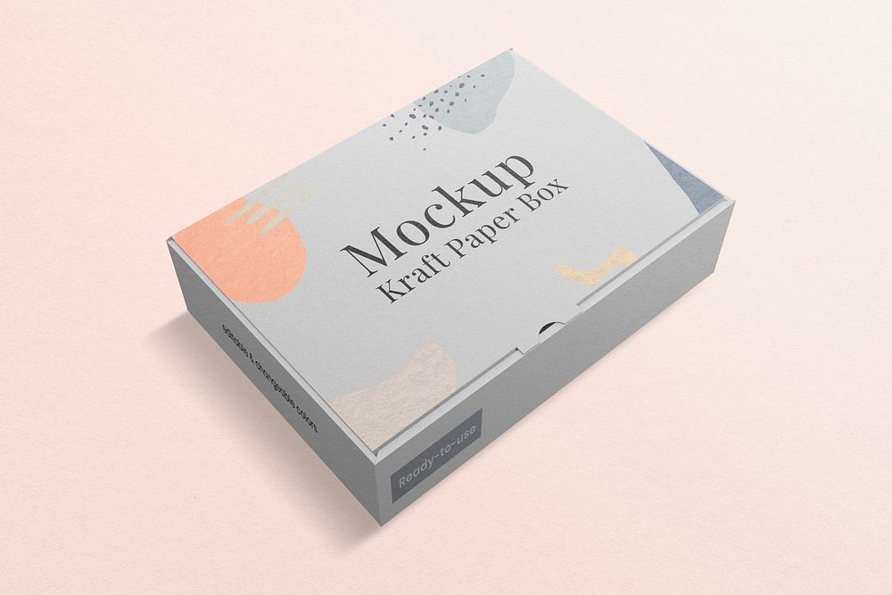 Paper box mockup psd, editable packaging design