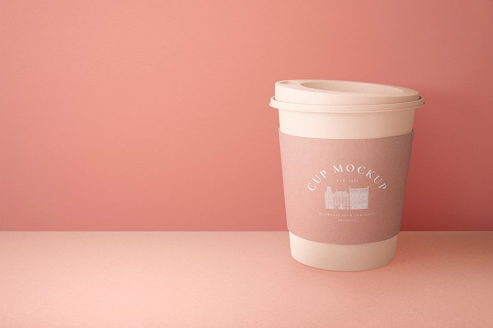 Coffee cup mockup, aesthetic customizable design psd