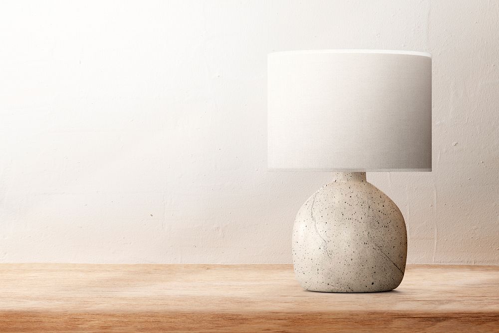 White lampshade mockup psd, minimal design home decor