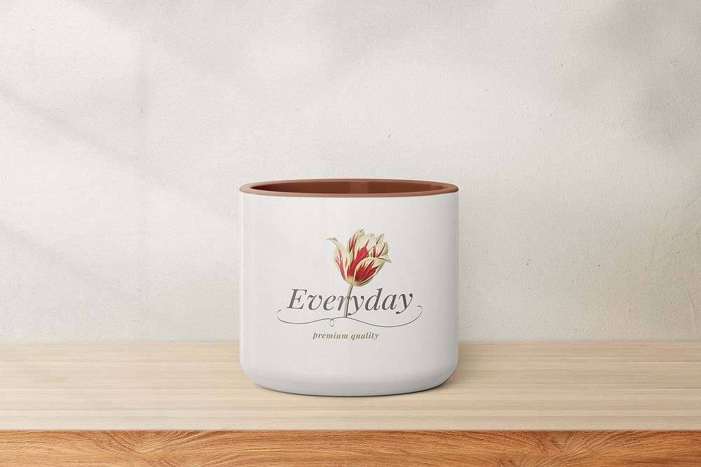 Coffee mug mockup, minimal customizable design psd