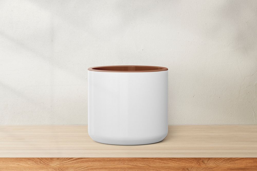 White mug, kitchen utensil object with design space