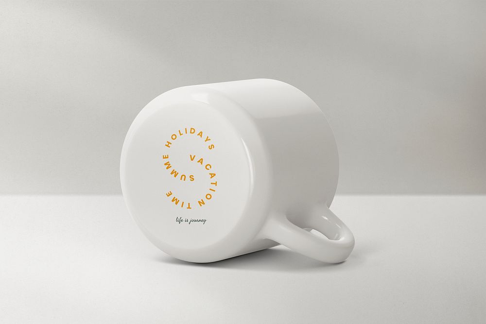 Hot tea mug mockup, minimal customizable design psd