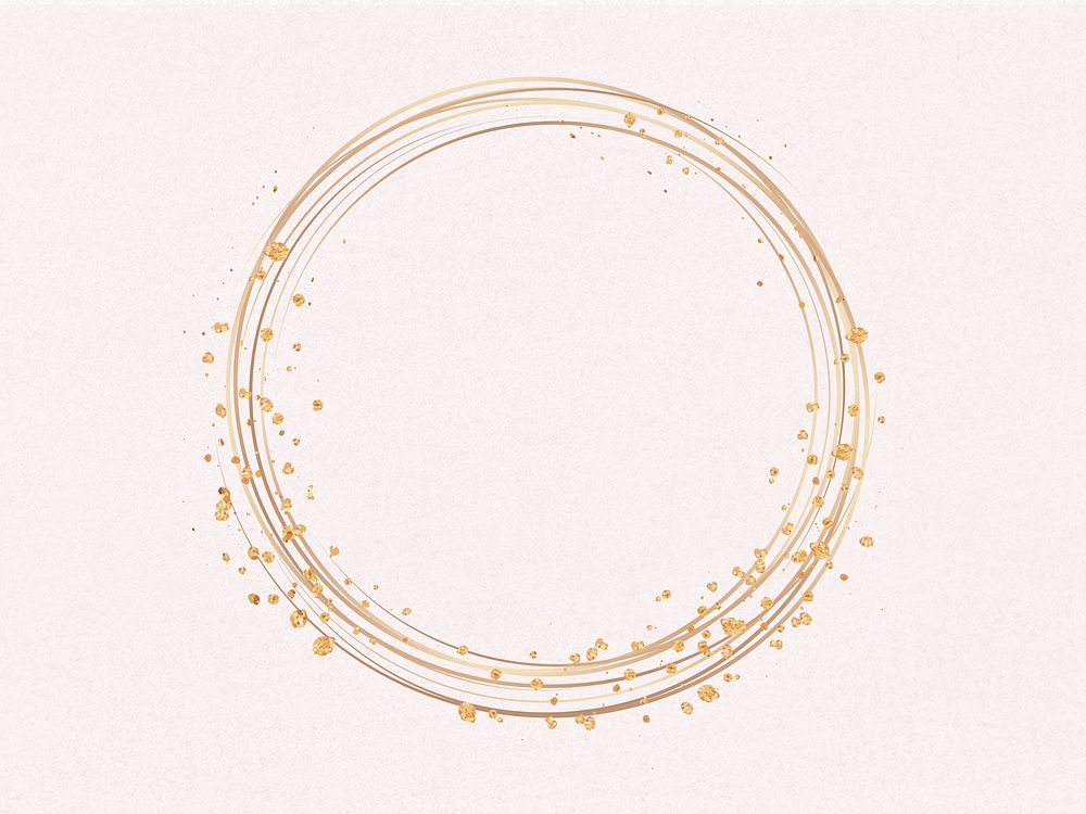 Gold circle frame on a pink background
