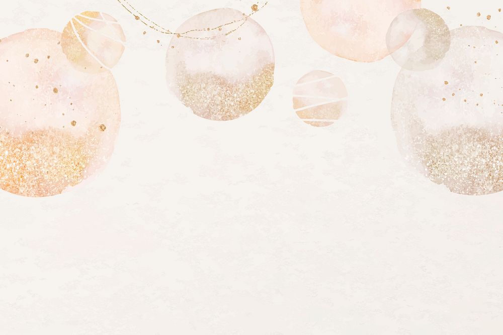 Aesthetic peach background, holiday design in watercolor & glitter vector