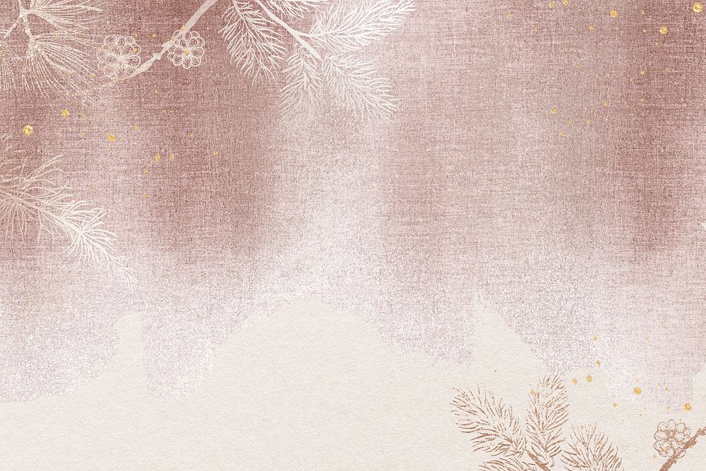 Aesthetic pink background, festive winter holiday design psd