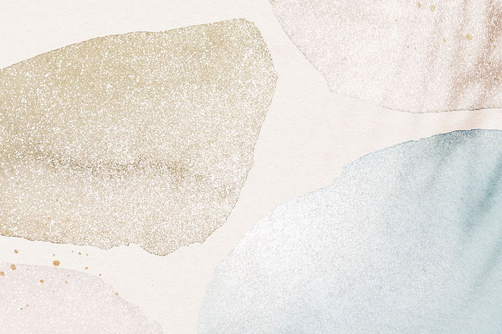 Aesthetic pastel background, design in watercolor & glitter