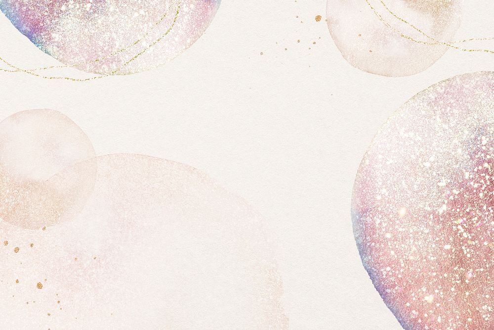 Aesthetic pink background, design in watercolor & glitter psd
