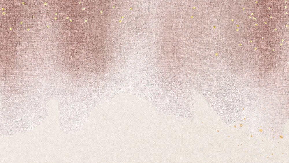 Aesthetic pink desktop wallpaper, festive gold glitter holiday design