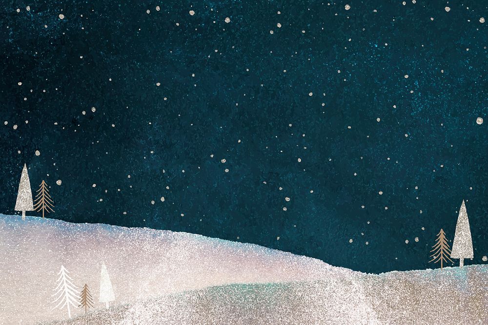 Winter night background, festive holiday design vector