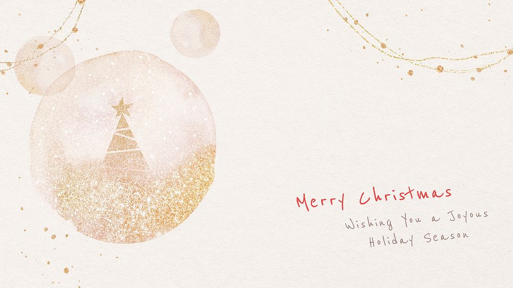 Merry Christmas desktop wallpaper template, editable festive design psd