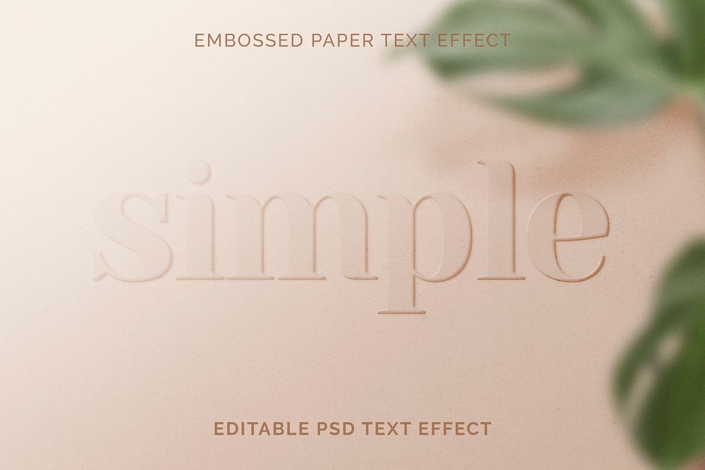 Text effect PSD, embossed paper texture high quality template