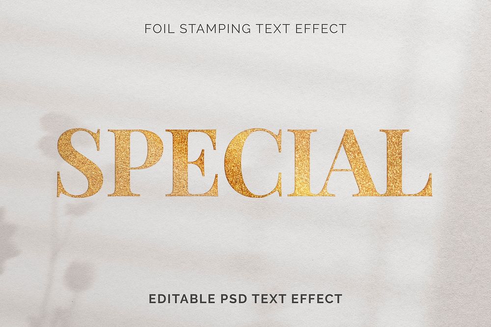Text effect PSD, foil stamping high quality template