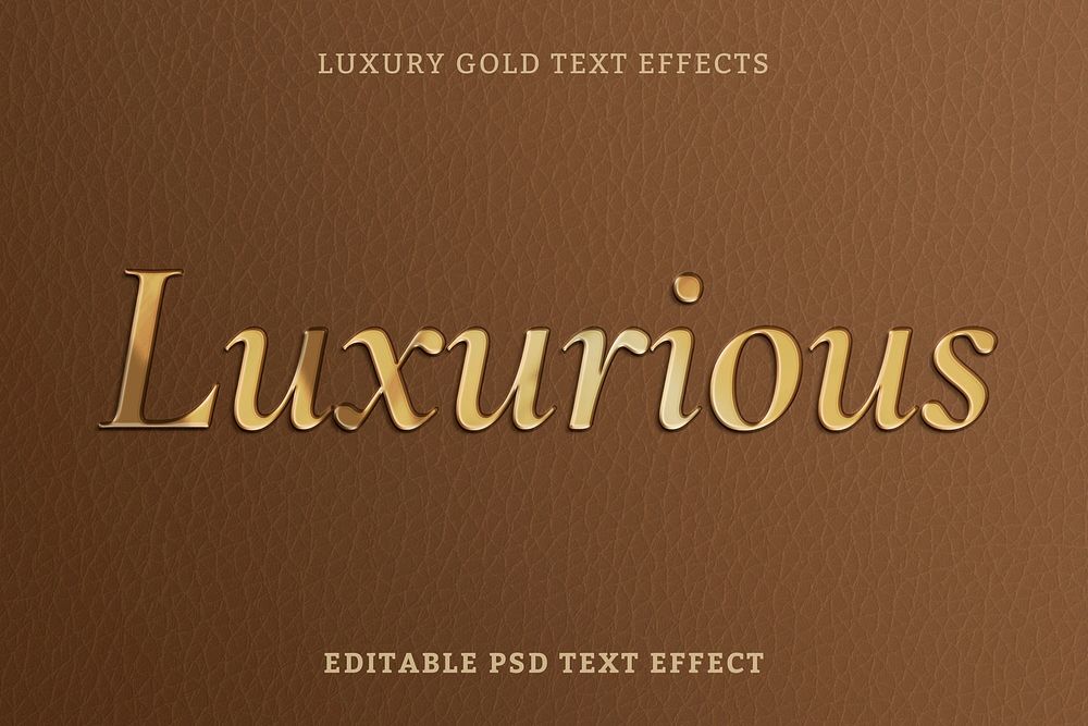 3D text effect PSD, luxury gold high quality template