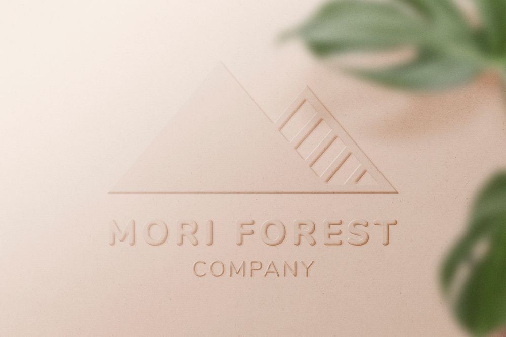 Aesthetic business logo effect, embossed paper texture, professional template design psd