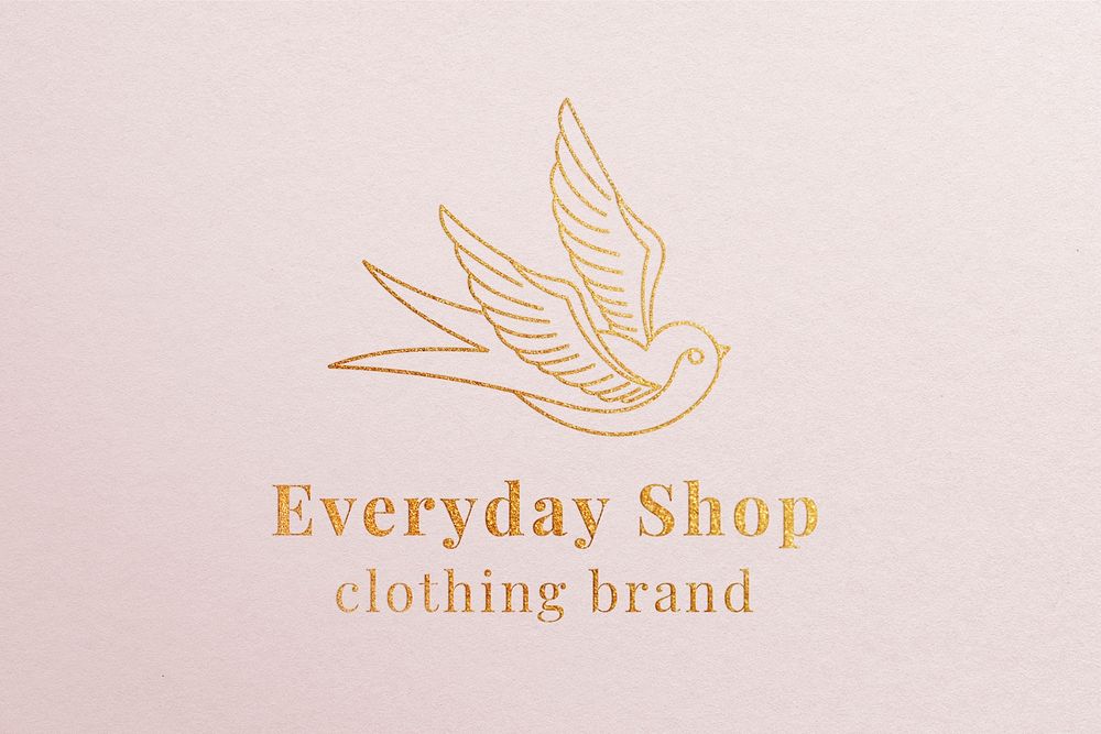 Gold boutique logo effect, foil stamping, luxury business template design psd