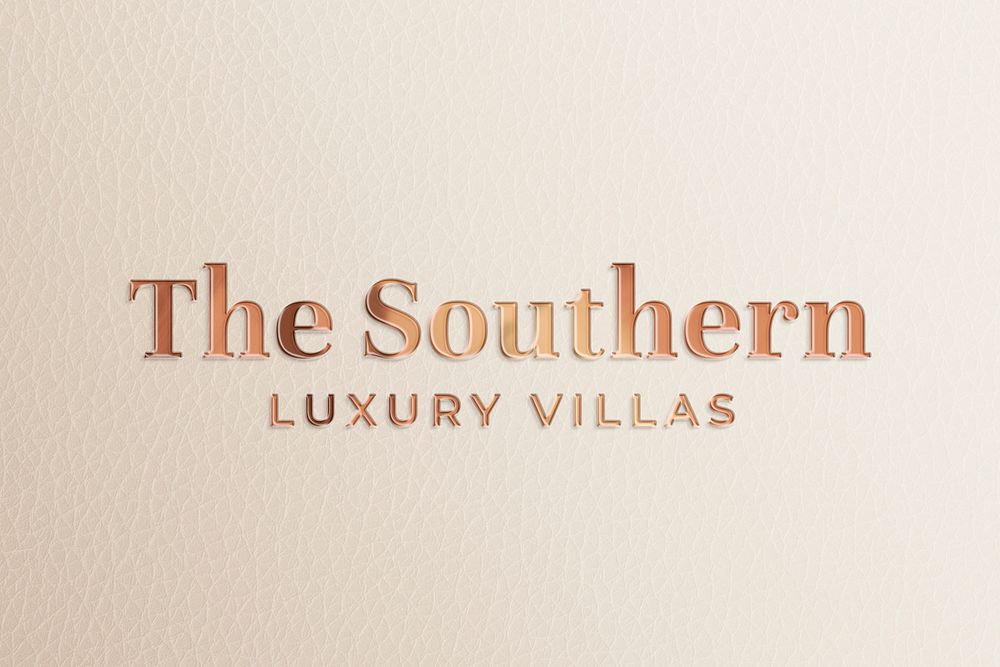 Luxury gold effect, hotel logo template in 3D modern design psd