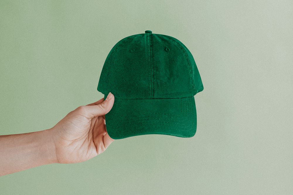 Baseball cap, streetwear fashion in green realistic design