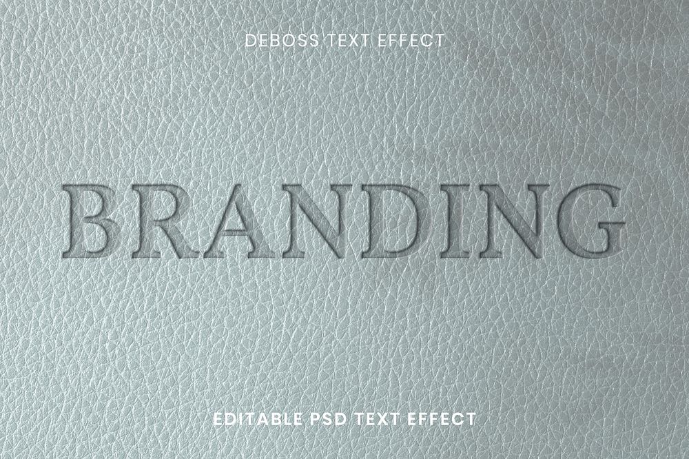 Leather deboss text effect add on psd