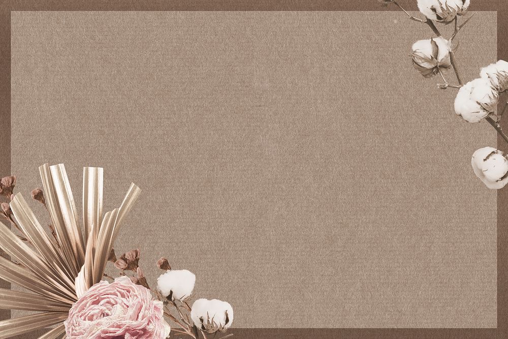 Feminine flower background brown design psd