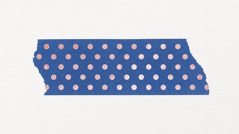 Cute washi tape collage element, beige polka dot pattern design psd