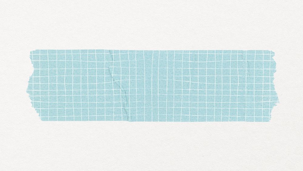 Grid washi tape sticker, blue stationery collage element psd