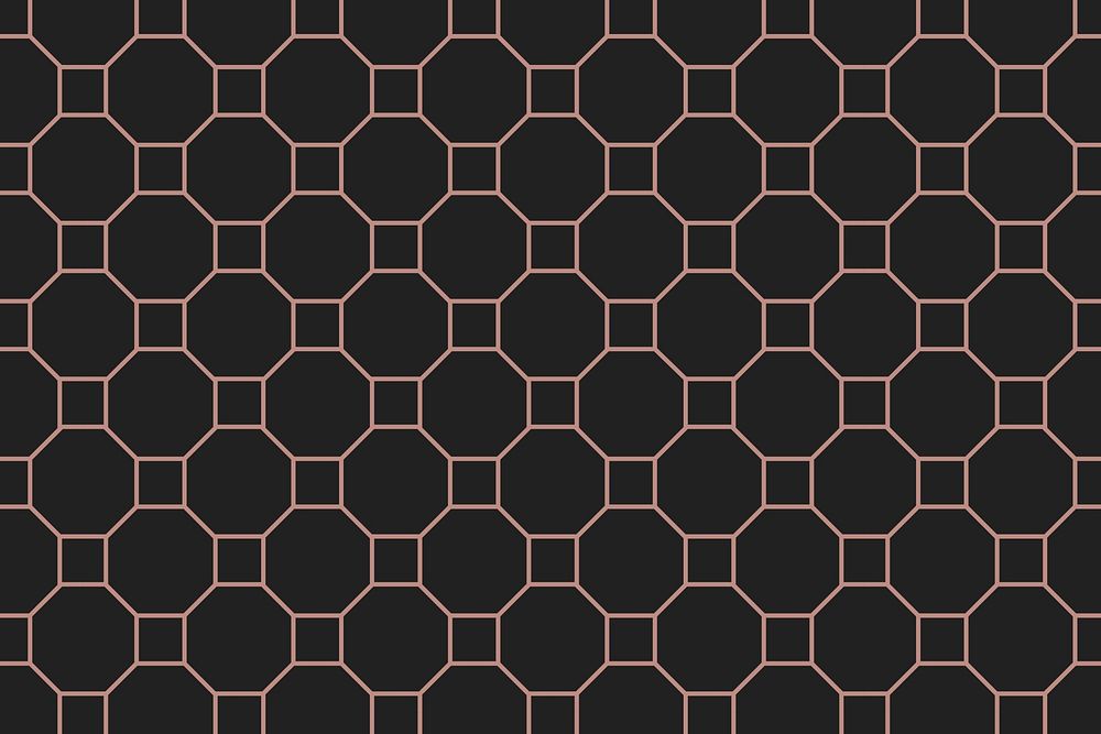 Geometric pattern background, black hexagon psd