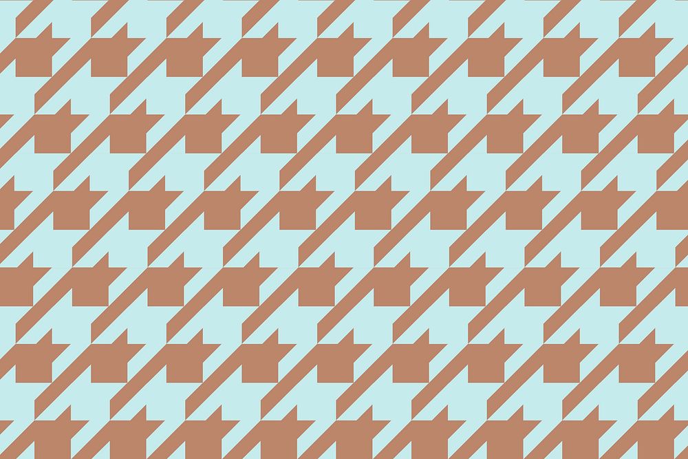 Blue fabric pattern background, brown geometric