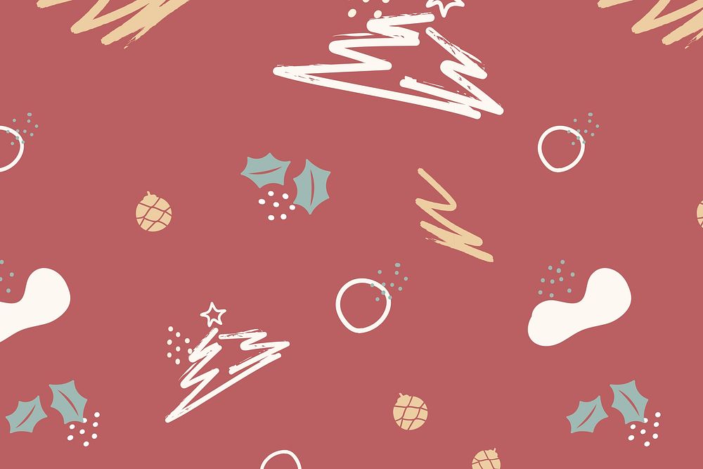 Red Christmas pattern background, festive winter