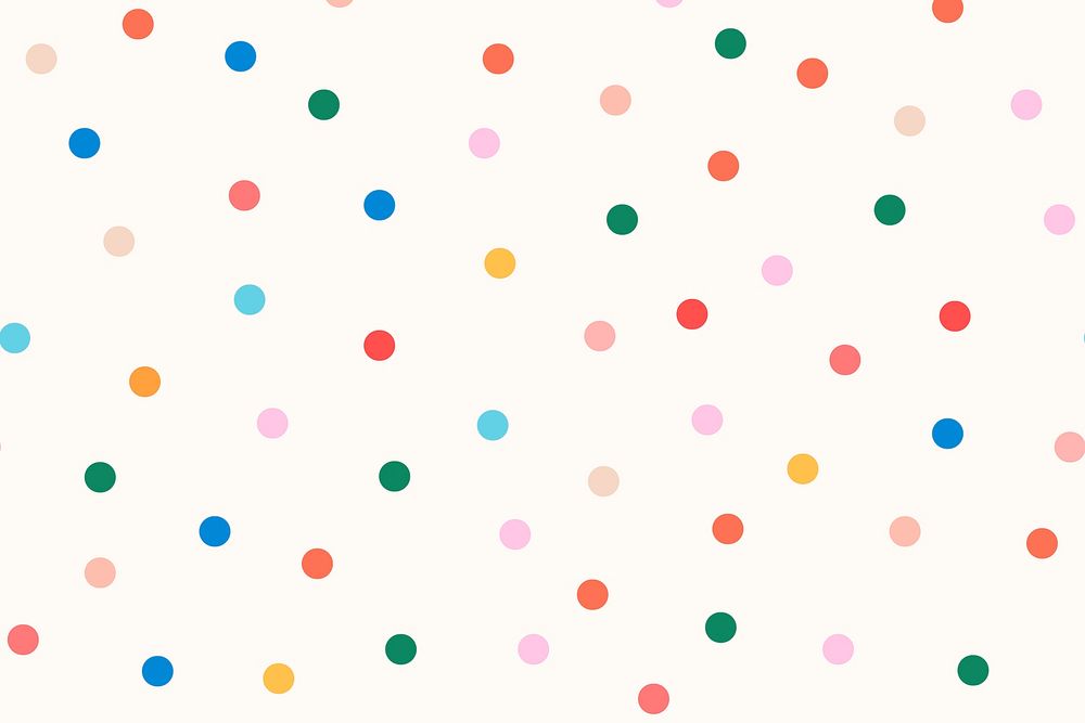 Cute polka dot background, colorful pattern psd