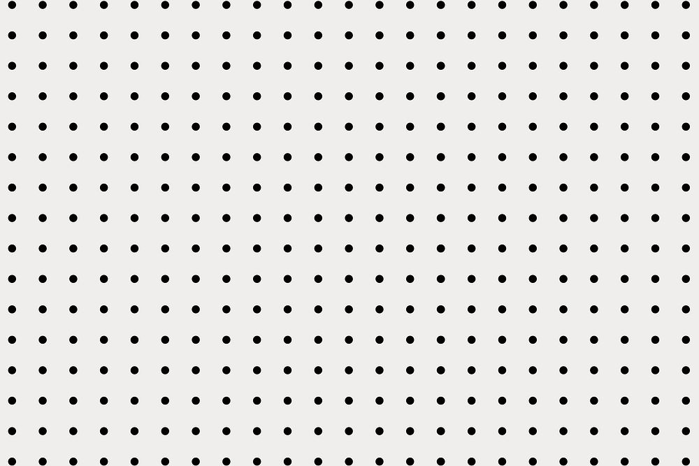 Simple polka dot background, black and white pattern vector