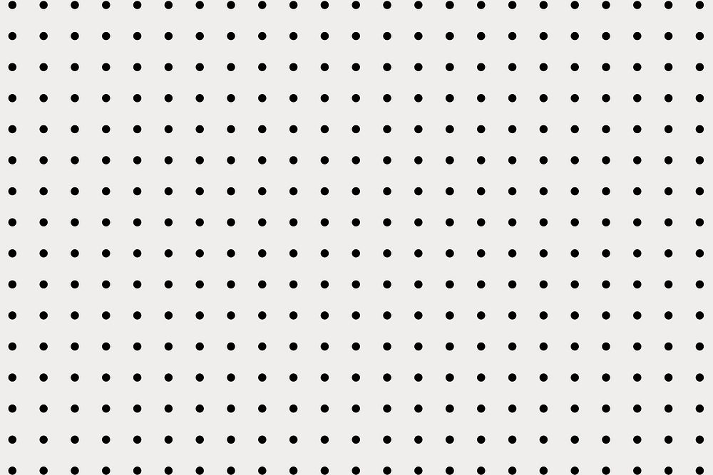 Simple polka dot background, black and white pattern psd