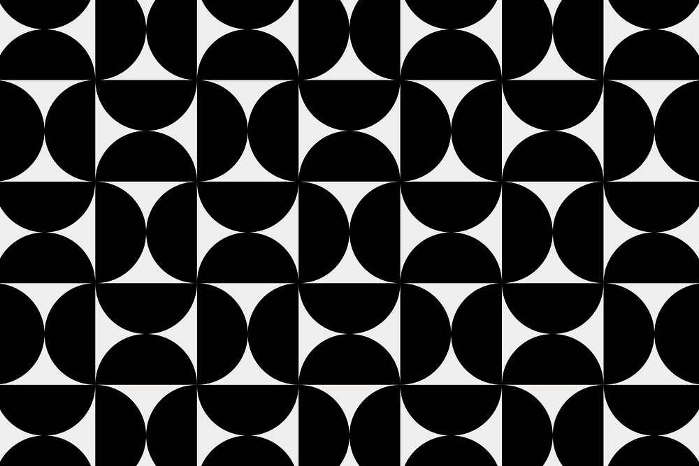 Retro bauhaus pattern background, black geometric