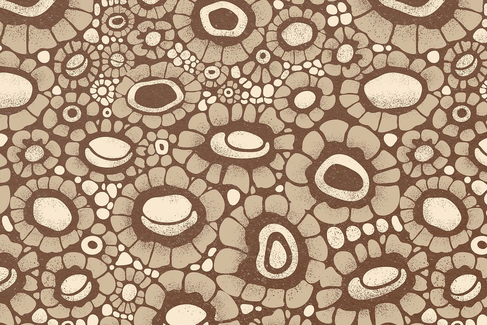 African flower background, pattern in earth tone