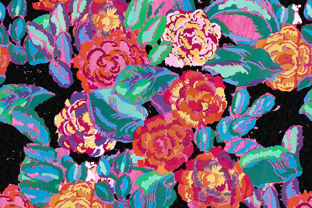 Aesthetic floral background, vintage pattern psd