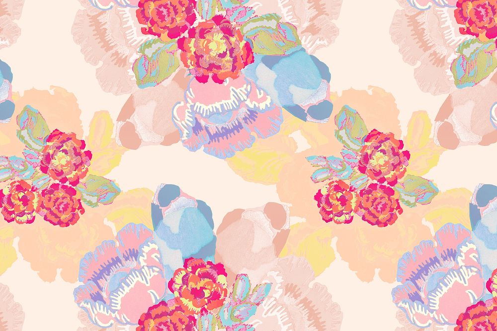 Vintage feminine background, floral pattern psd
