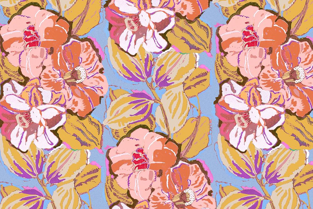 Vintage feminine background, floral pattern psd