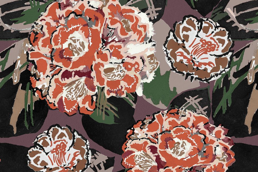 Aesthetic floral background, vintage pattern psd